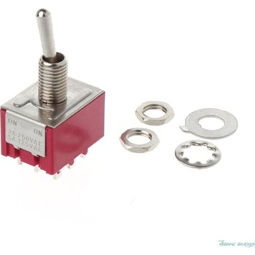 1PC Mini 6mm MTS-302 Toggle Switch 9 Pin 2 Position ON/ON 5A/125VAC 2A/250VAC