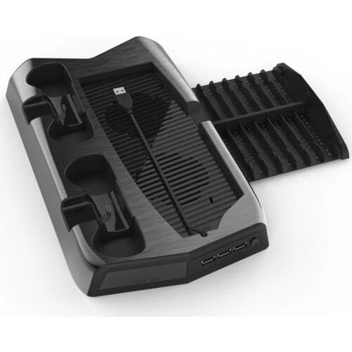 For PS5 3 in 1 DE/UHD host multi-function charging Disc Game storage base handle cooling charger fan tray bracket base Y7O5