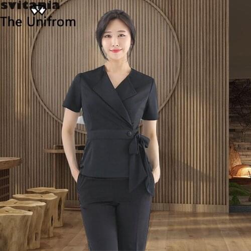 New Spa Health Club Technicians Clothing Foot Bath Work Clothes Pants Set Beauty Salon Work Clothes Summer