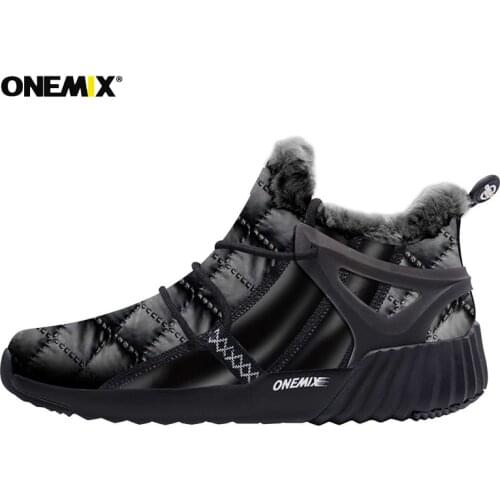 ONEMIX Waterproof Snow Boots Mens Sneaker Mens Trainers Walking Outdoor Athletic Comfortable Warm Wool Shoes Sports De Loisirs