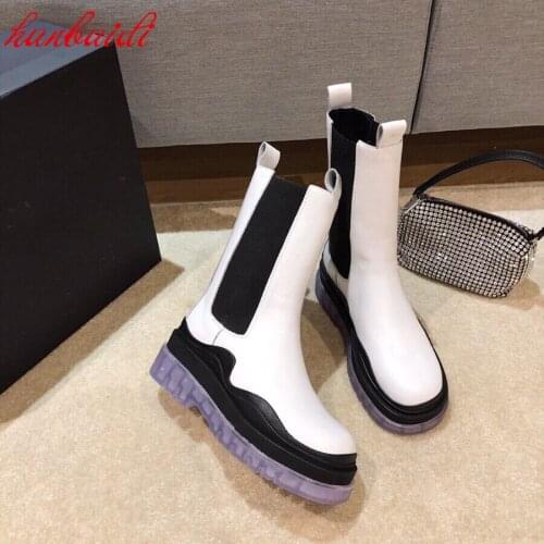 Autumn Women Platform Platform Boots Womens Martin Boots Leather Spring And Autumn Chelsea Single Boots