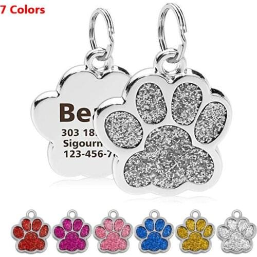 Free Engraving Of Pet Dogs Kitten Id Tags Pet Dog Collar Accessories Custom Dog Anti-Lost Brand-Name Pendants collar perro