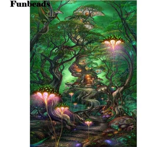 Full square round Diamond Painting Fantasy forest cross stitch 5d diy Diamond embroidery rhinestone Unfinished decoration FF750