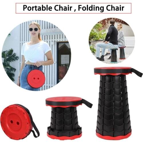 Travel Portable Folding Stool Outdoor Furniture Height Adjustable Telescopic Stool Beach Leisure Camping Chair