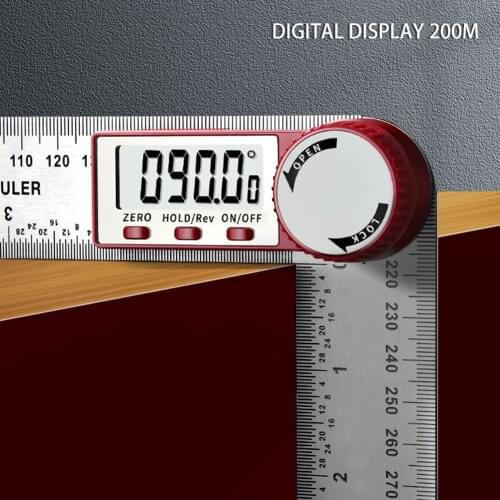 Practical Angle Finder Stainless Steel Digital Protractor Ruler Meter LCD Display Inclinometer Goniometer Angle Gauge