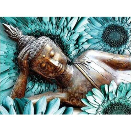 Religion diamond mosaic full square embroidery painting buddha rhinestone wall sticker decor diamond art needlework handcraft