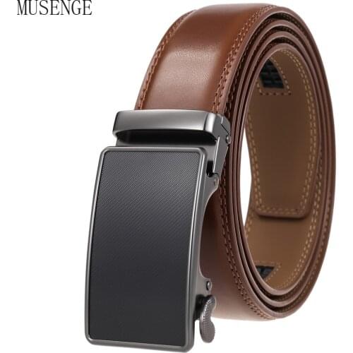 Fashion 2021 Mens Belt Designer High Quality Trouser Leather Belt Cowhide Black Ratchet Metal Buckle Automatic Waist Strap Male