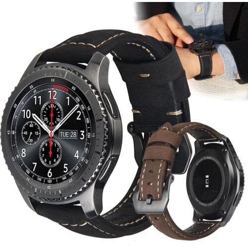 Genuine Leather Strap For Garmin Vivoactive 3 Smart Bracelet belt Band For Vivoactive 4 4S Forerunner 645 Wristband Replacement