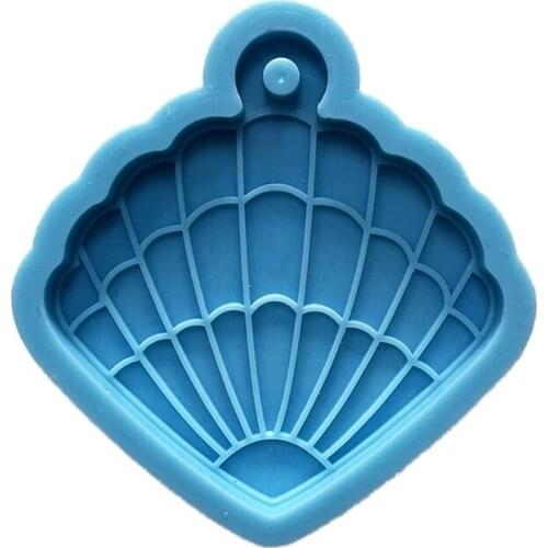 U90E Diy Shell Keychain Silicone Mold with Hole Keyring Pendant Handmade Mold