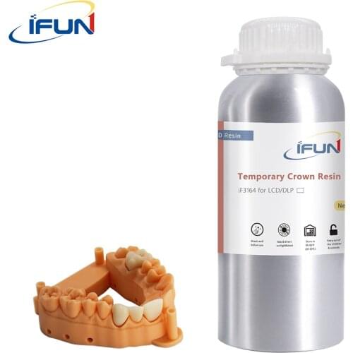 IFUN 3D Printer Resin High-precision Bio-compatible Temporary Crown Resin for LCD/DLP 3D Printer