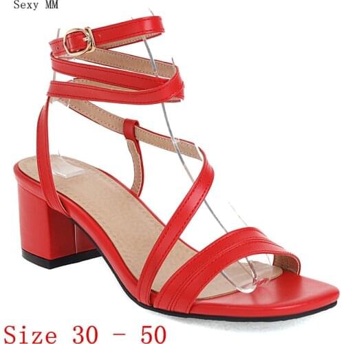 Women High Heel Gladiator Sandals Shoes Woman High Heels Pumps Small Plus Size 30 31 32 33 - 40 41 42 43 44 45 46 47 48 49 50