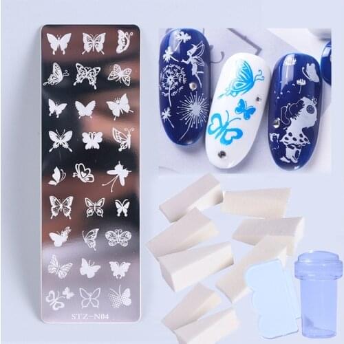 1 Set Nail Stamping Plates Dreamcatch Flower Leaf Geometry Transfer Stencils Jelly Stamper Scrapper Manicure Tools