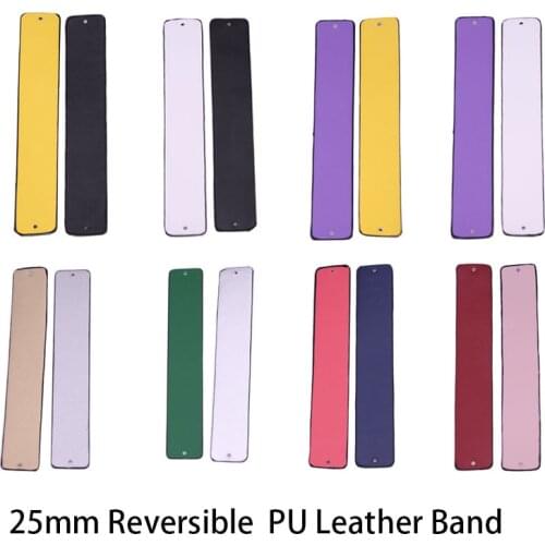 1/piece 25mm Leather Band Reversible Interchangeable Stainless Steel Leather Accessory Jewelry Personalized Women Bangle 2020