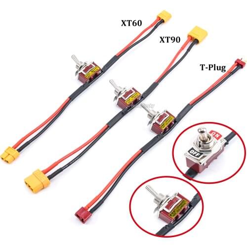 1PCS Large Current High Load Power Supply Switch with T Plug XT60 XT90 Connector for RC Aircraft Model ESC Battery Parts