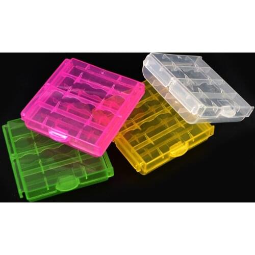 2019 Colorful Plastic Case Holder Storage Box Cover for 10440 14500 AA AAA Battery Box Container Bag Case Organizer Box Case