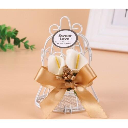 36pcs White individual creative candy box, birdcage, bell, Metal candy box, beautiful companion gift