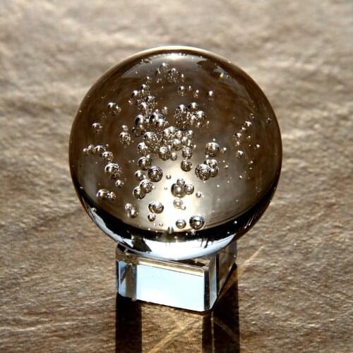 60mm clear crystal bubble ball with crystal base (1 pieces ball and 1 pieces base )