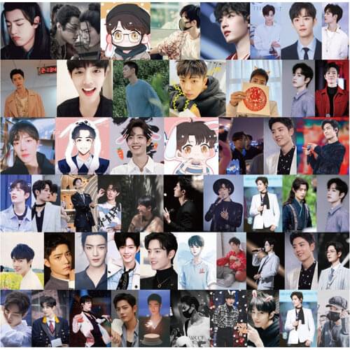 60PC/SET NO Repeat Xiao Zhan Yibo Biao Qing Bao Sticker Star Surrounding Hand Account Stickers Water Proof Oil-proof DIY Manual