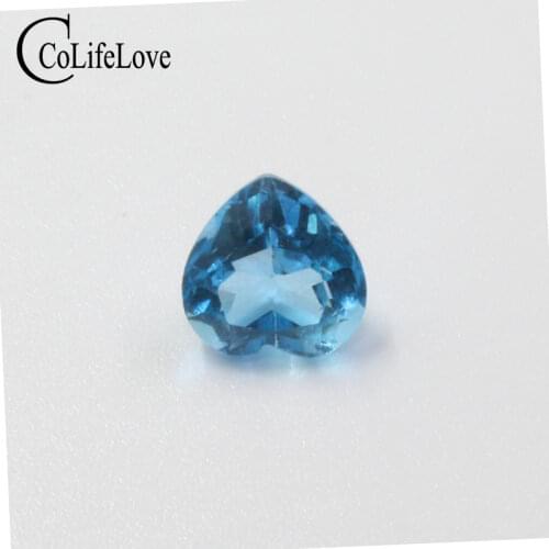 8mm Natural Heart Cut Topaz Gemstone Wholesale Price Natural Topaz Loose Stone Light Blue Topaz Loose Gemstone