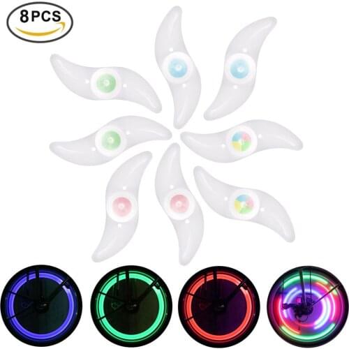 8Pcs Bicycle Led Wheel Lights for Spokes Cycling Bike Waterproof Willow Wheel Wire Light Mountain Bike Night Riding Cycling Lamp