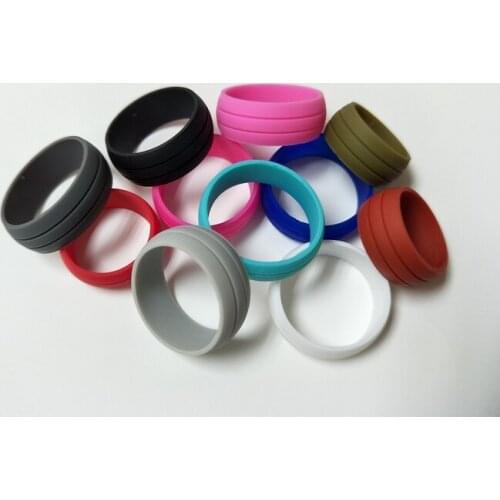 Free Shipping 50 x Size 6-12 8MM Flexible Hypoallergenic Crossfit Silicone Rubber Ring Wedding Engagement Cocktail ring