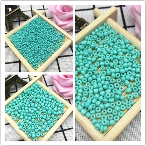 New DIY 2mm/3mm/4mm 1000/500/200pcs Czech Glass Seed Spacer Beads Jewelry Fitting Cyan