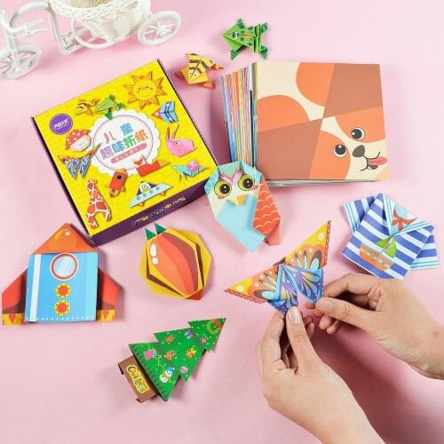 3D Puzzle DIY Folding Toy Kids 54 PCS Children Origami Paper Book for Animal Pattern Handmade Kindergarten Arts and Crafts Toys