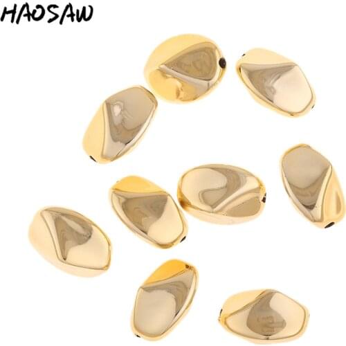 HAOSAW 14*18MM 10Pcs/Lot Plastic CCB Beads/Gold UV Stone Beads/Jewelry Accessories/DIY Jewelry Making/HandMade