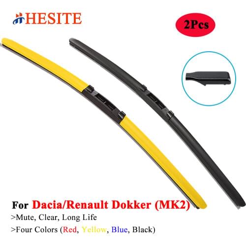 HESITE Colored Hybrid Wiper Blades For Dacia Dokker Duster Lodgy Logan Sandero Denem Nova Solenza Supernova Front Window Wipers