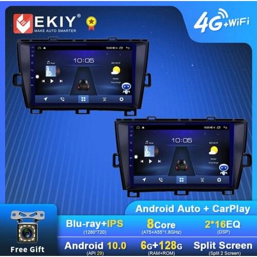 EKIY 8 Core LTE DSP Android 9 Autoradio For Toyota Prius 2009-2015 Car Multimedia Video Player Navigation GPS Stereo DVD BT HU