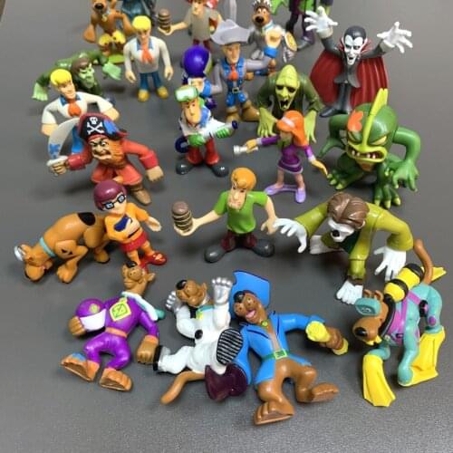 Random Lot 5/10/15Pcs Mystery Haunted Dracula Monsters Ghost Shaggy Dog Action Figure Cartoon Doll Classic Toy Kids Gift