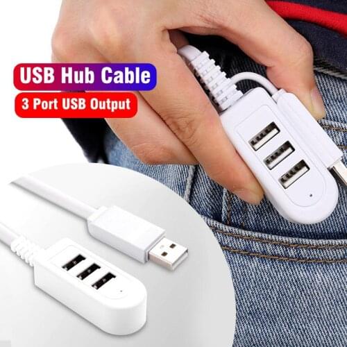 FONKEN 1.2m USB 3 Hub Cable USB2.0 Hub With Power Adapter Mini 0.3m USB Hab For Laptop PC Notebook Extend Cable USB Hub Data