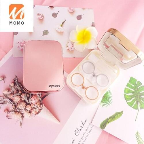Contact Glasses Box Cute Retro Compact Portable Cleaning Storage Good-looking Mate More than Colored Contact Lenses Case Pairs