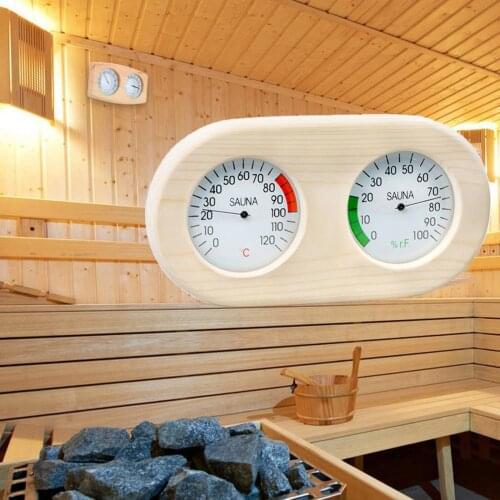 Wood Sauna Hygrothermograph Indoor Thermometer Hygrometer Humidity Measurement 2-1 Sauna Room Accessories Humidity Meter