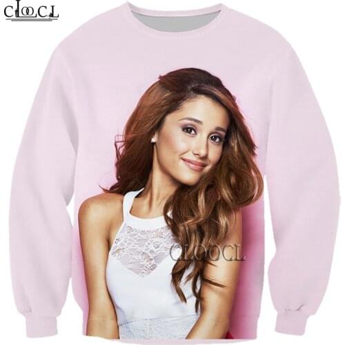 HX Hot Singer Ariana Grande Long Sleeve 3D Printed Fashion Men Women Hip Hop Tops