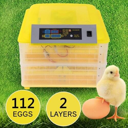 220V/110V Poultry Egg Incubator 112 Eggs Digital Fully Automatic Hatcher Turning Temperature Control