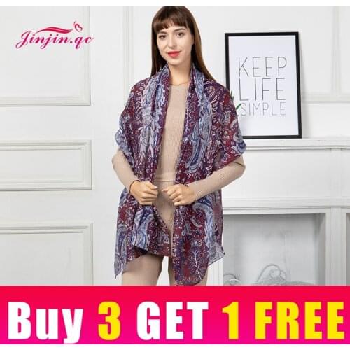 Jinjin.QC New Scarf Women Viscose Material Multi Color Casual Print Floral Pattern 180*90cm Fashionable Lightweight Scarves