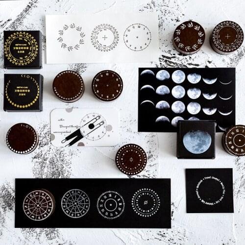Creative Stationery Round Wood Retro-style Seal Date time series Stamps for scrapbooking stationery DIY craft standard seal