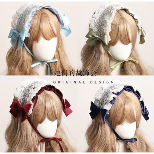 Lolita hair band bow headdress hair accessories LO Niang hand accessories original small Japanese original accessories