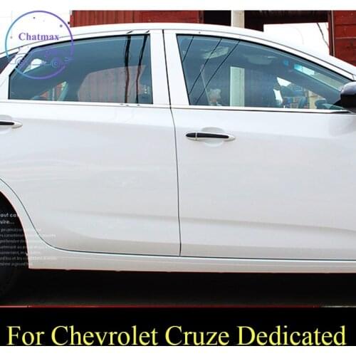 Stainless Steel Bar Car Window Trim for Chevrolet Cruze 2019-2020 Car Door Window Bright Strip Decoration Accessory