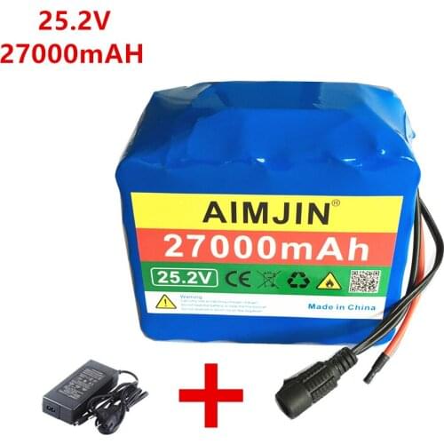New 24V 27Ah 6S5P18650 Li-ion Battery Pack 25.2v 27000mAh Electric Bicycle Moped /electric/lithium Ion Battery Pack+ 2A Charger
