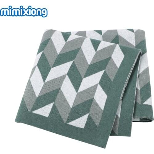 Baby Blankets Knitted 100%Cotton Newborn Infant Stroller Sleep Sack 100*80cm Toddler Kids Outdoor Playing Mats Childrens Quilts