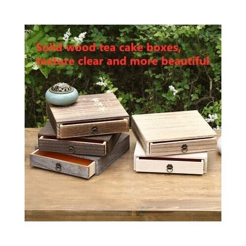 Single solid wood tea boxes, tea packaging wooden burning paulownia multilayer tea tray Chinese style gifts custom