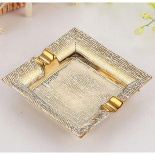 Dining Table Cigarette Ash Tray Hotel Decoration golden ashtray Luxury Living Room Decoration Coffee Table