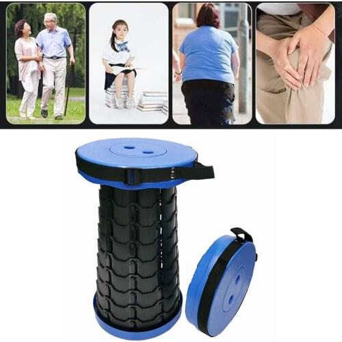 Portable Retractable Foldable Chair Light Weight Strong Adjustable Plastic Stool For Fishing And Traveling