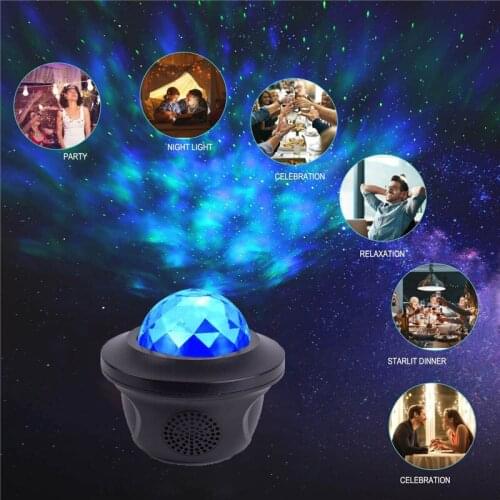 Starry Sky Light Projection Laser Light Bluetooth Music LED Atmosphere Night Light Birthday Party Gift Bedroom Decoration Lamp
