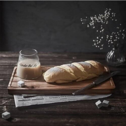 Japanese Style Retro Acacia Wood Rectangular Tray Western Restaurant Steak Bread Sushi Pad Creative Original Wooden Tea Plate