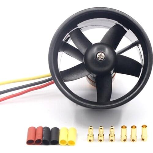 QX-MOTOR QF2611 3500KV 4500KV Brushless Motor with 55mm 6 Paddles / 64mm 5 Paddles EDF Ducted Fan for RC Drone Ducted