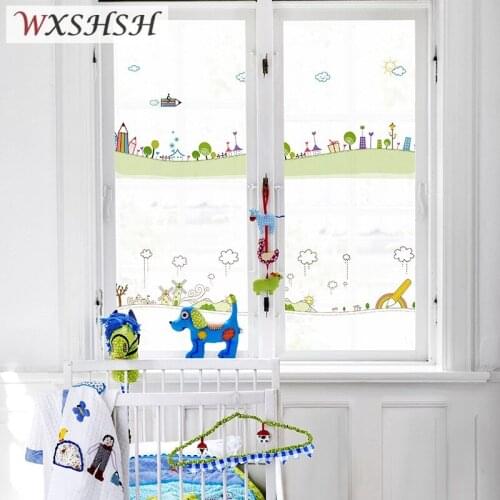 Custom Size Static Cling Window Film Cartoon Decorative Privacy Protection Glass Sticker For Bathroom Kitchen Childrens Room