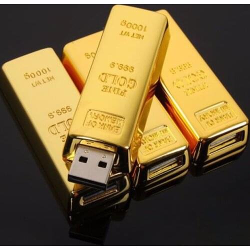 2021 Fashion bullion gold bar pendrive 256GB 128GB 64GB 32GB 16GB USB Flash Drive Pen Drive Flash Memory Stick Drives